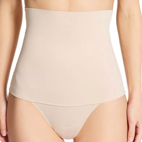 MIRACLESUIT NWT 2528 Comfy Curves Hi Waist Thong Medium Beige L Shapewear Smooth - Picture 1 of 7